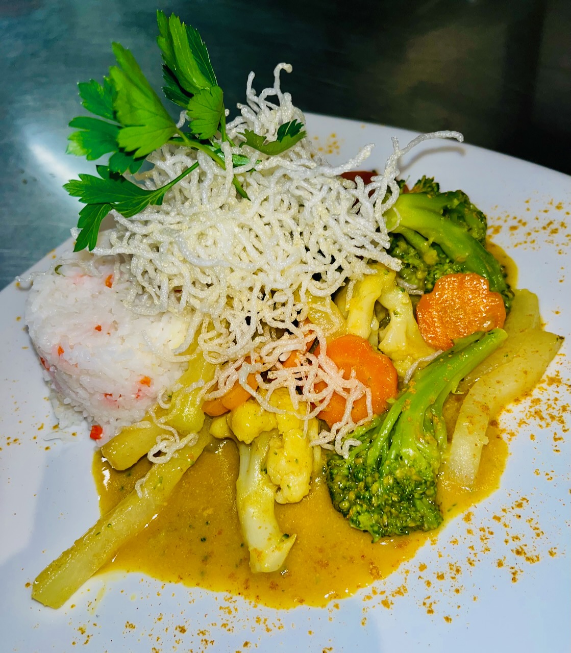 Tagliatelle hübsch angerichtet